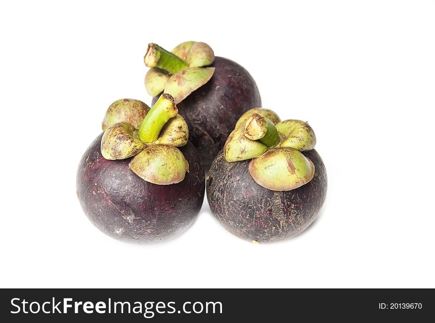 Mangosteen as white isolate background