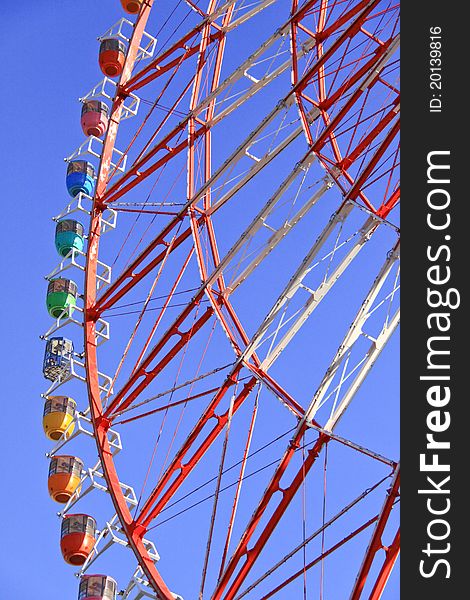 Ferris wheel in blue sky background at Odaiba, Japan. Ferris wheel in blue sky background at Odaiba, Japan