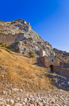 Old Fort In Corinth, Greece Stock Photo