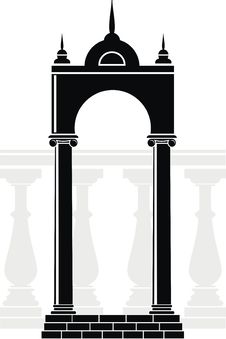 Silhouette Of Arch And Balustrade Royalty Free Stock Images Silhouette Of Arch And Balustrade Royalty Free Stock Images