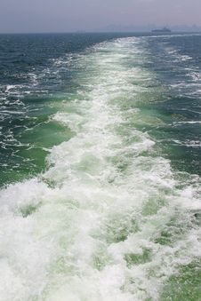 Water Footprint Of The Boat In Motion On The Sea Stock Photos Water Footprint Of The Boat In Motion On The Sea Stock Photos