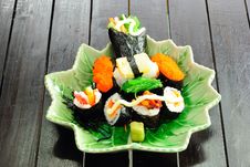 Closeup Japanese Sushi. Series Japanese Food Stock Photo Closeup Japanese Sushi. Series Japanese Food Stock Photo