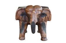 Elephant  Carving On White Background Stock Images