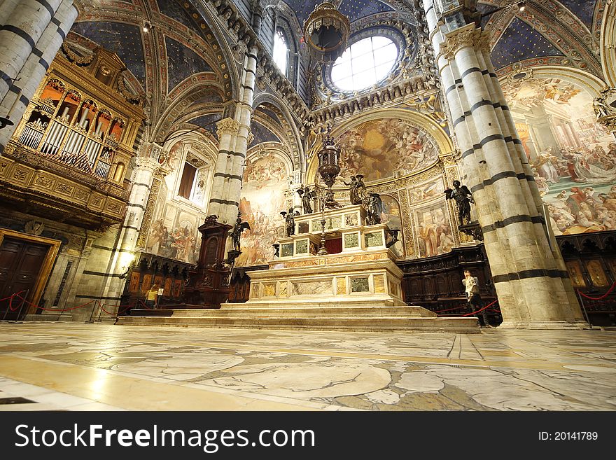 Inside picture of cathedral of siena in italy. Inside picture of cathedral of siena in italy