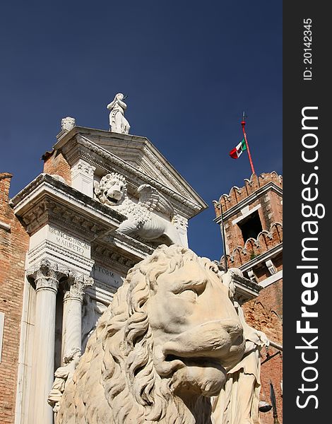 The entrance of the Arsenale of Venice, Italy. The entrance of the Arsenale of Venice, Italy