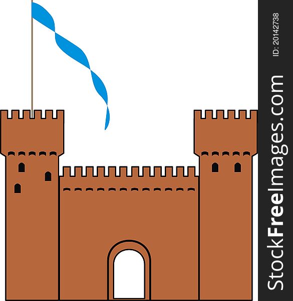 knight's castle of silhouette - isolated vector illustration on white background
