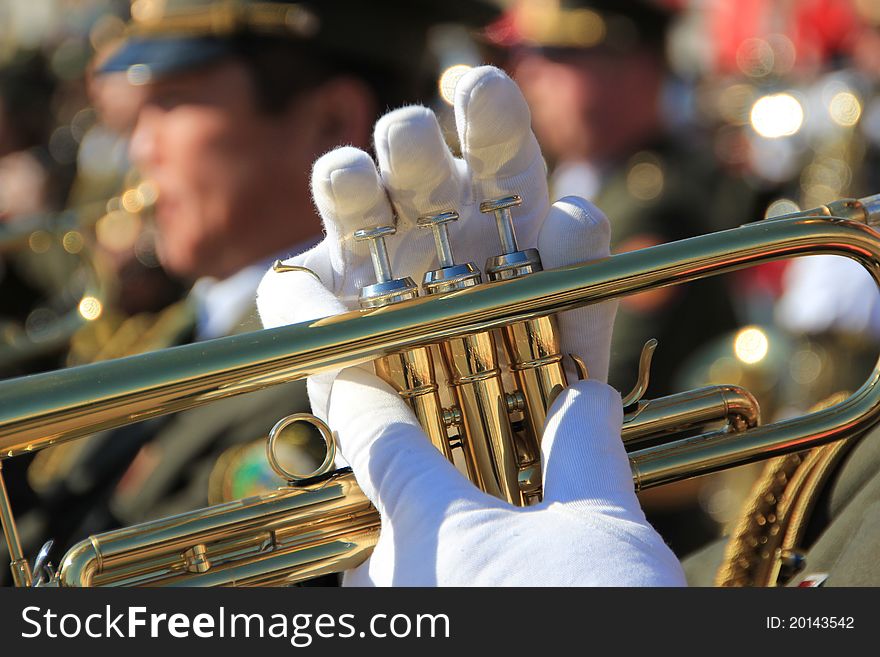 A military band on parade on May 9. A military band on parade on May 9.