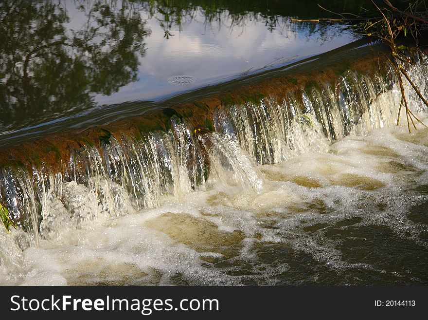 A beautiful little waterfall stream forest