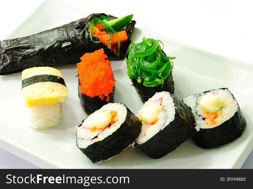 Closeup japanese sushi, Series japanese food