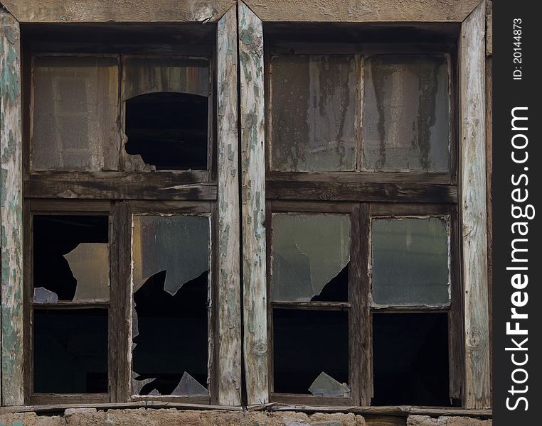 Window of an abandoned building in Usak, Turkey. Window of an abandoned building in Usak, Turkey