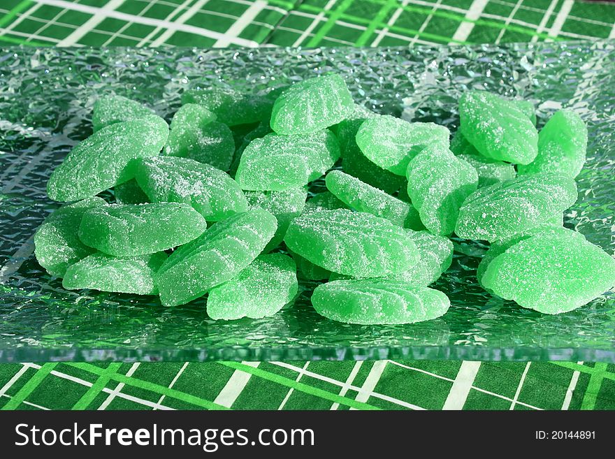 Green mint candies