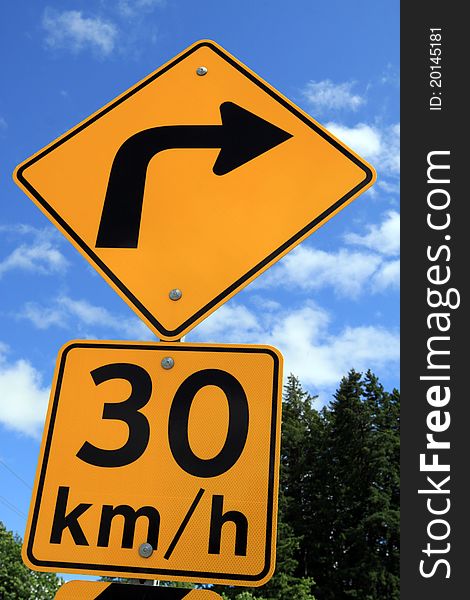 Road Sign on Canadian Highway