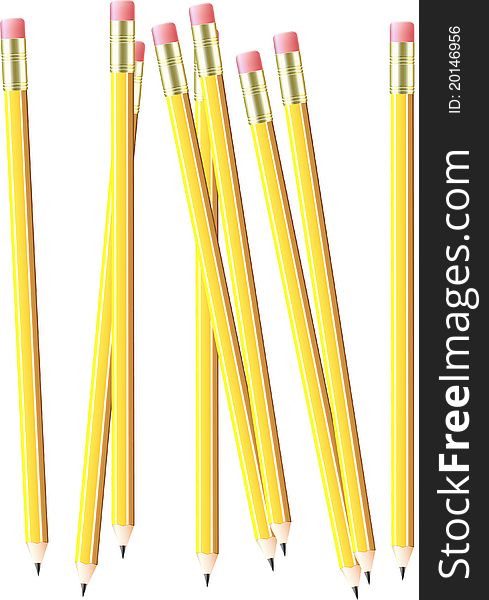 Vector illustration of pencils with eraser