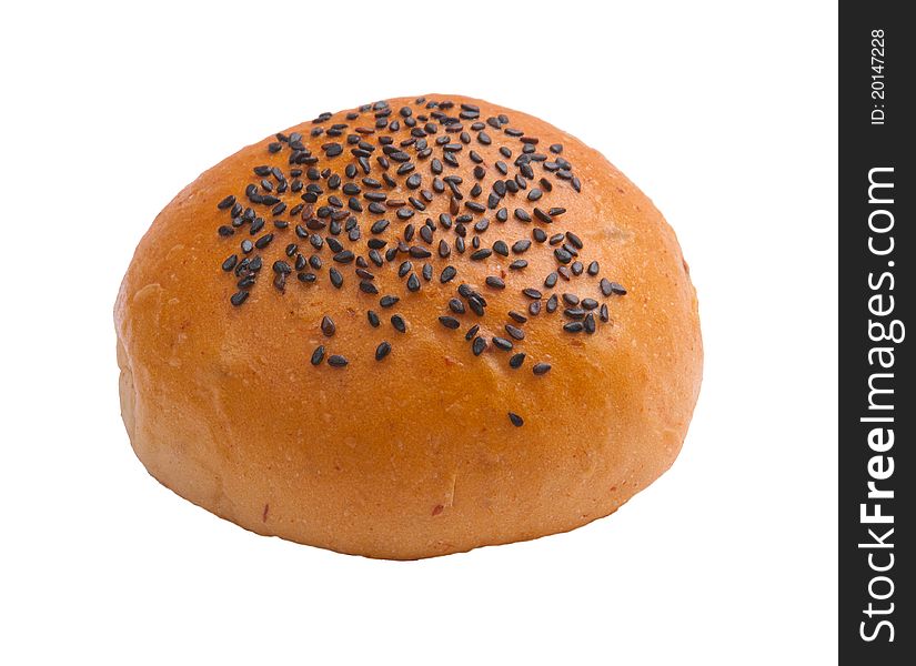 Bun with black sesame topping