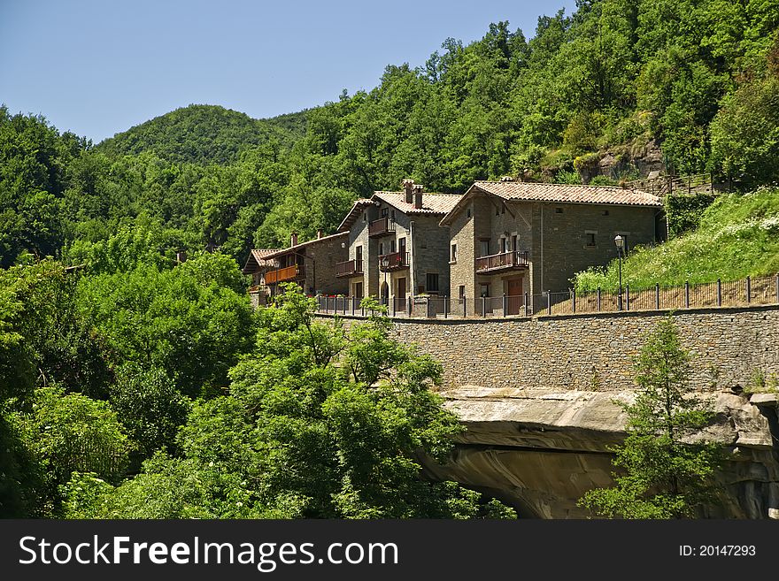 Rupit typical rural landscape of Catalonia, Spain