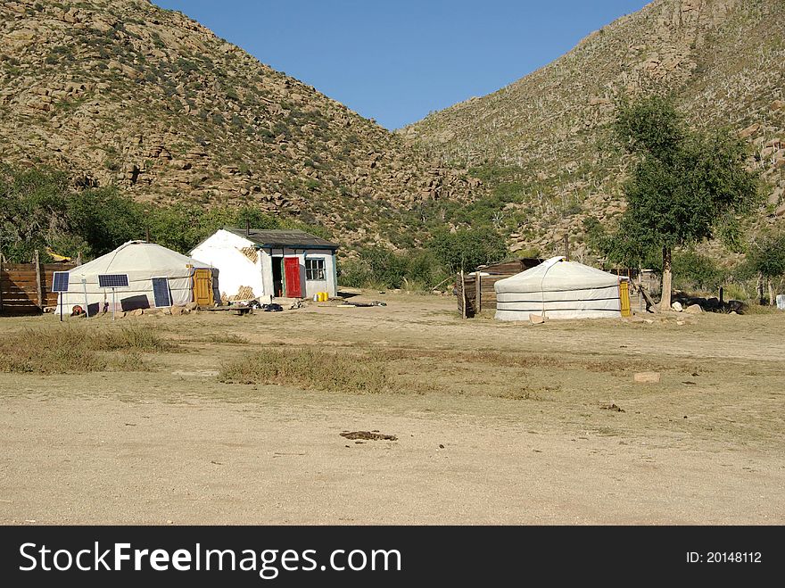 A buddhist monastery in Mongolia, in Asia