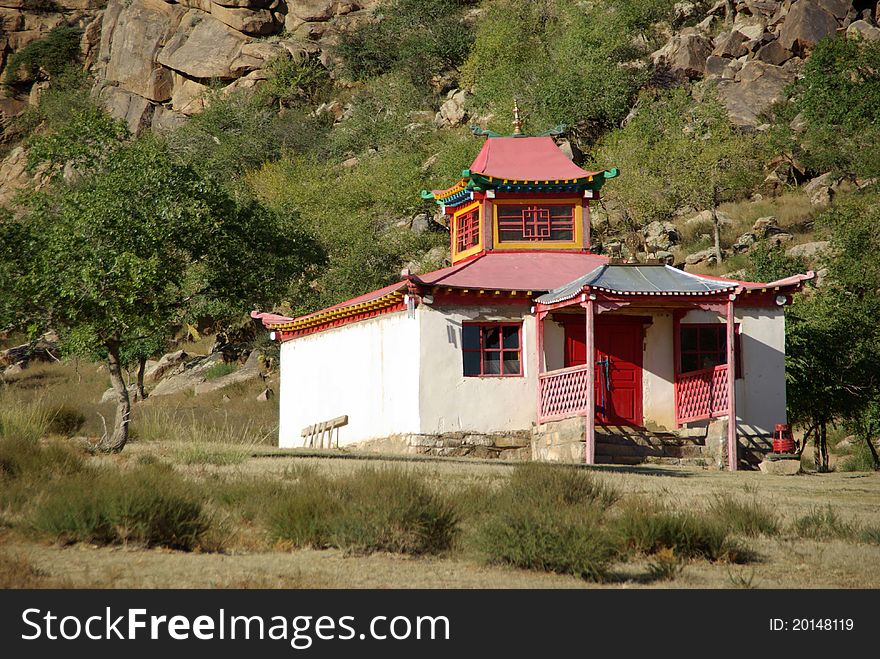A buddhist monastery in Mongolia, in Asia