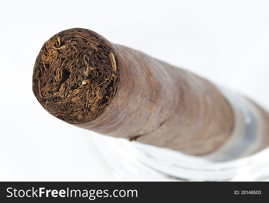 Cut Side Of Expensive Hand-rolled Cigar