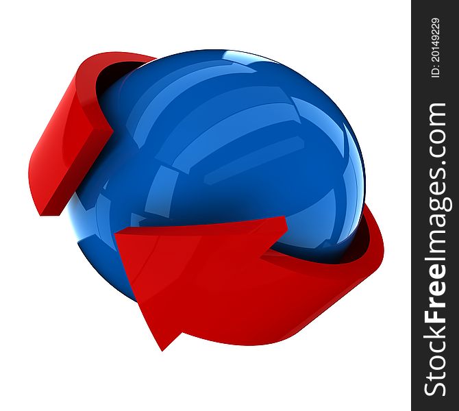 THE BLUE BALL WITH THE RED ARROW