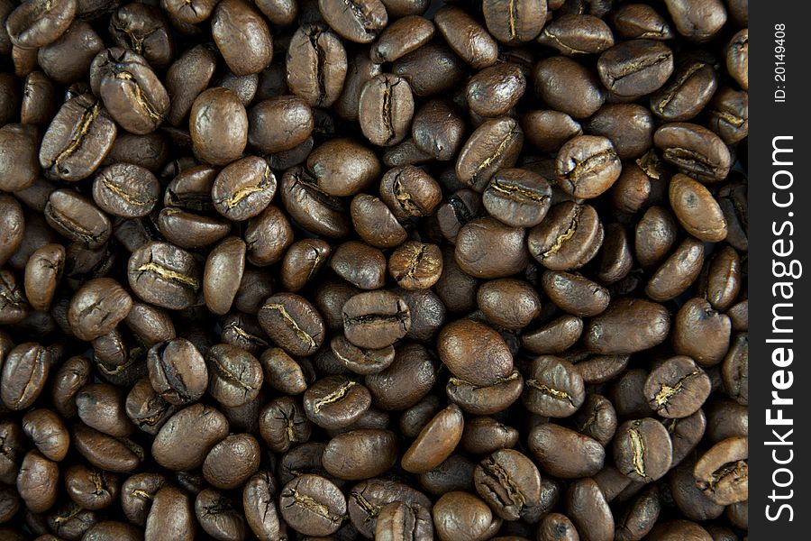 The beautiful background of coffee beans.