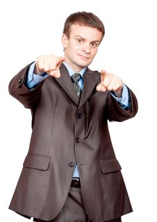 Businessman Pointing Fingers At Viewer Royalty Free Stock Photography Businessman Pointing Fingers At Viewer Royalty Free Stock Photography