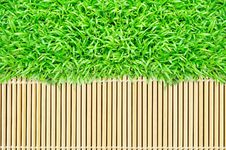 Grass Frame On Bamboo Texture Background Stock Photo Grass Frame On Bamboo Texture Background Stock Photo