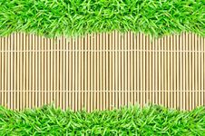 Grass Frame On Bamboo Texture Background Royalty Free Stock Photo Grass Frame On Bamboo Texture Background Royalty Free Stock Photo