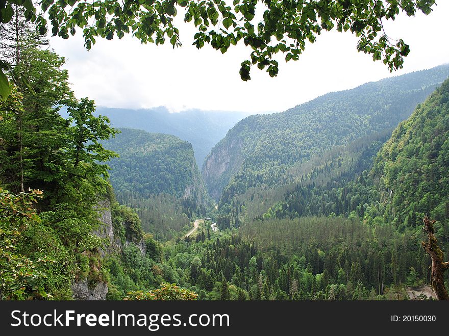 The scene of Abkhazian about Fog on the mountain