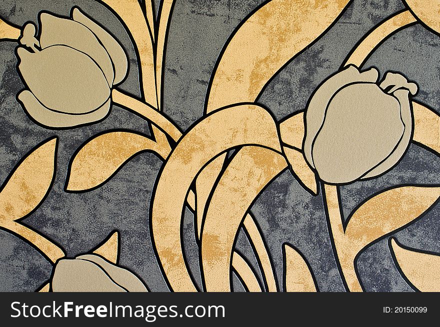 Seamless floral background. Flowers and leafs.