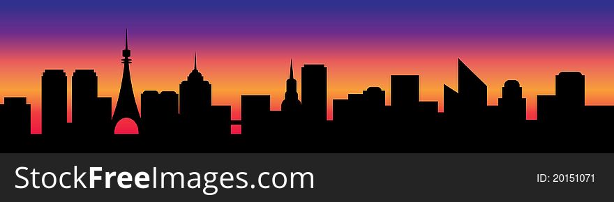 City silhouette Banner for web site
