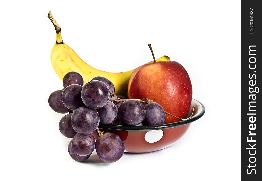 Photography of ripe fruit on white background