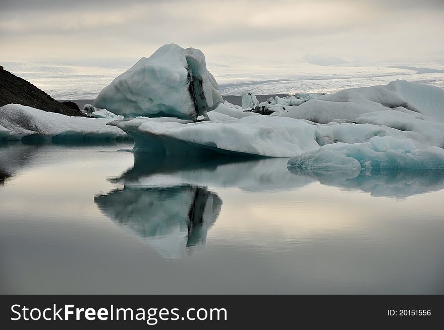 Floating icebergs, famous Jokullsarlon lagoon, Iceland. Floating icebergs, famous Jokullsarlon lagoon, Iceland