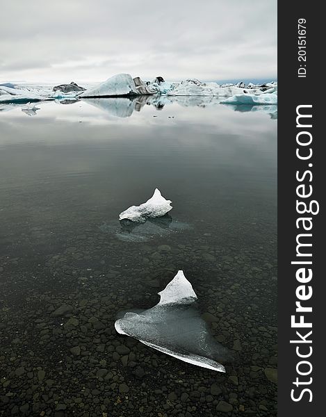 Floating icebergs, Iceland