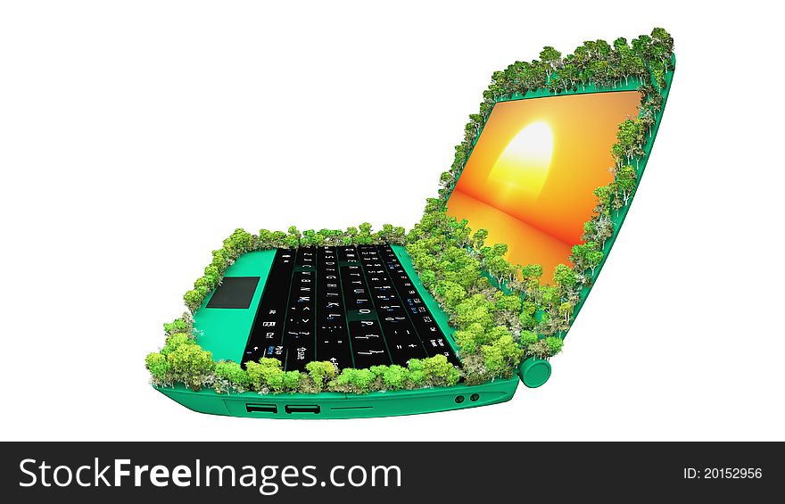 Image of laptop and ecology