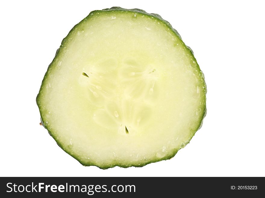 A slice of cucumber, close-up. A slice of cucumber, close-up.