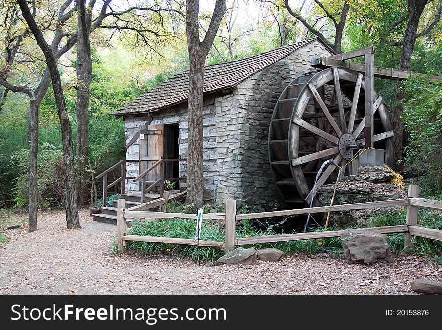 Old watermill from wood and stone