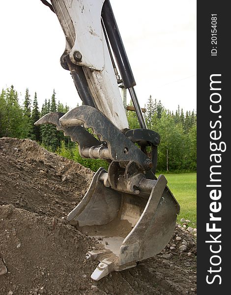 Excavator bucket equipment with claw attachment. Excavator bucket equipment with claw attachment