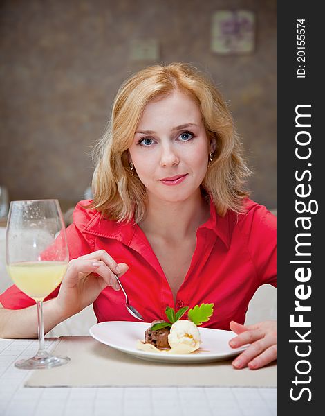 Young Woman In Cafe