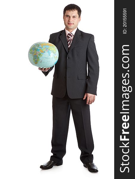 Businessman with globe