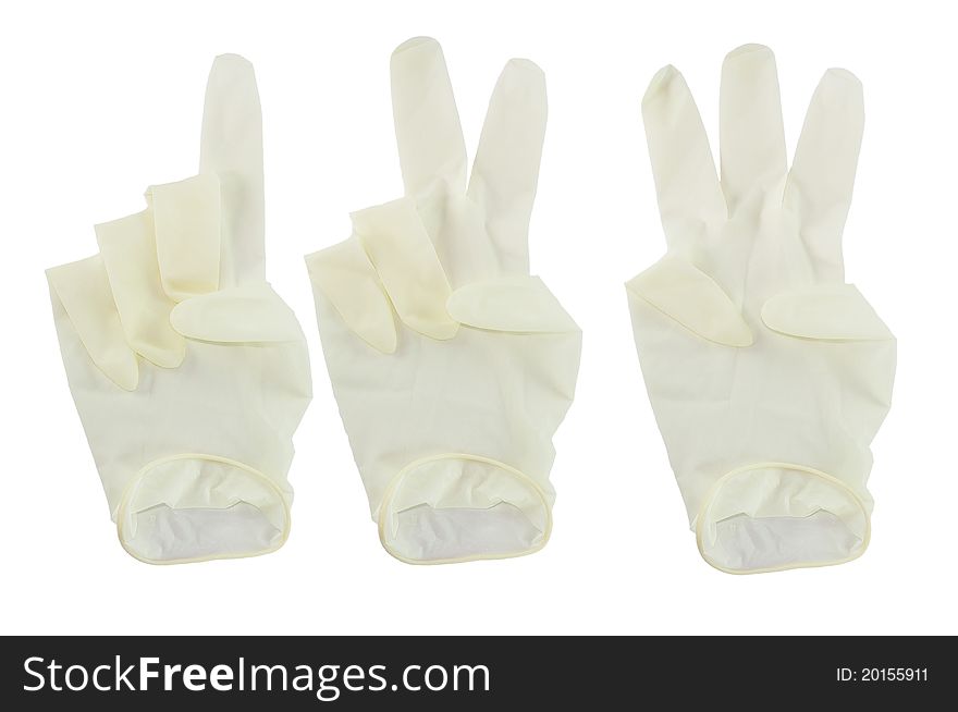 Hand white glove on isolated background
