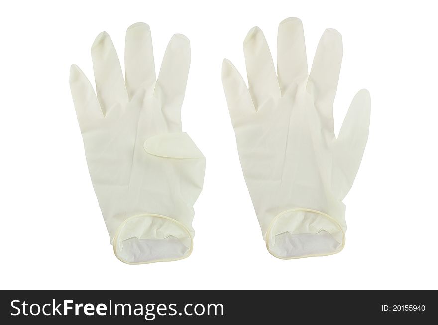 Hand white glove on isolated background