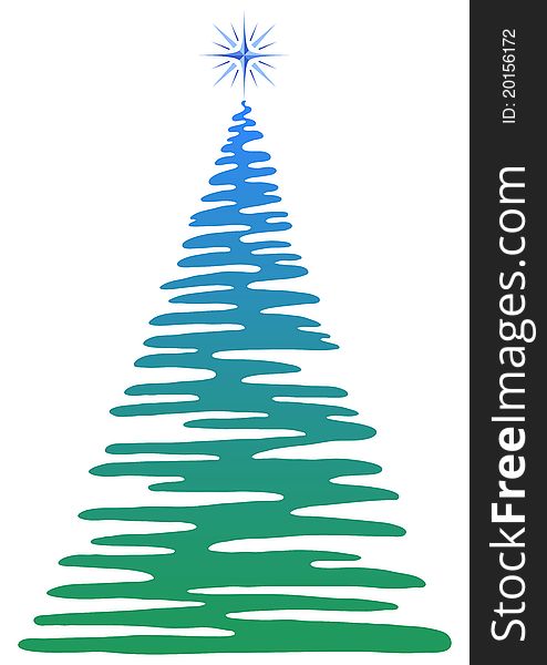 Christmas fir-tree, pictogram, holiday symbol openwork, isolated