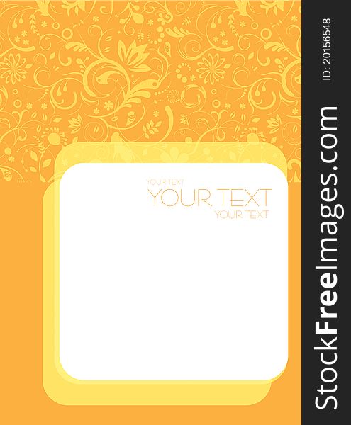 Orange background with white space for text. Orange background with white space for text