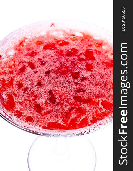 Strawberry margarita. On a white background. alcohol.