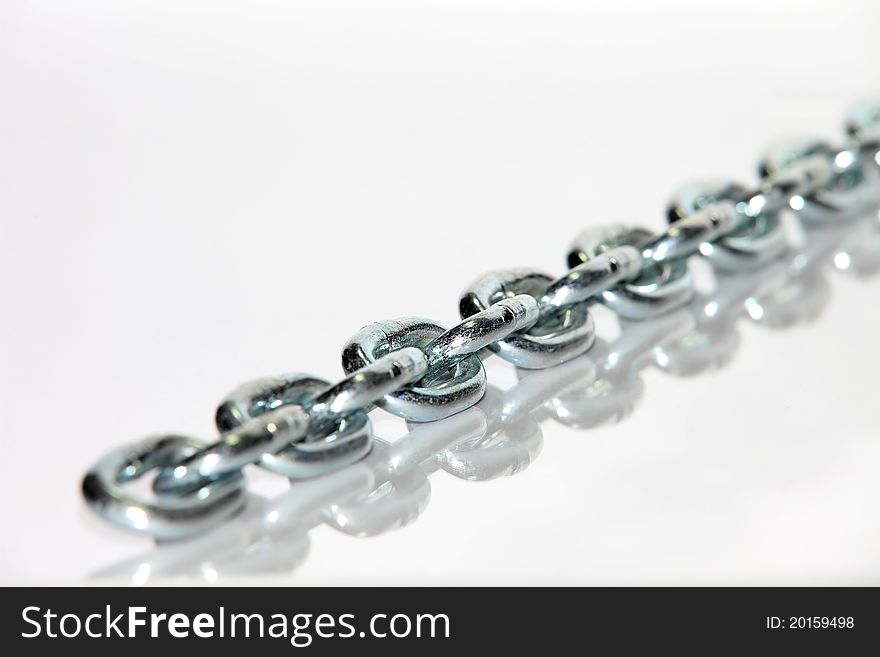 Chain Macro On Cold Brushed Metal