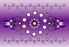 Horizontal Ornament With Iris Stock Photos Horizontal Ornament With Iris Stock Photos