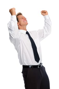 Young Professional Is Excited Royalty Free Stock Photography Young Professional Is Excited Royalty Free Stock Photography