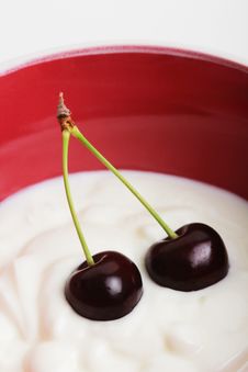 Cherry Yogurt In Stock Photos