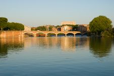Scenery Of Garonne River And Pont(bridge) De Halag Stock Photos Scenery Of Garonne River And Pont(bridge) De Halag Stock Photos