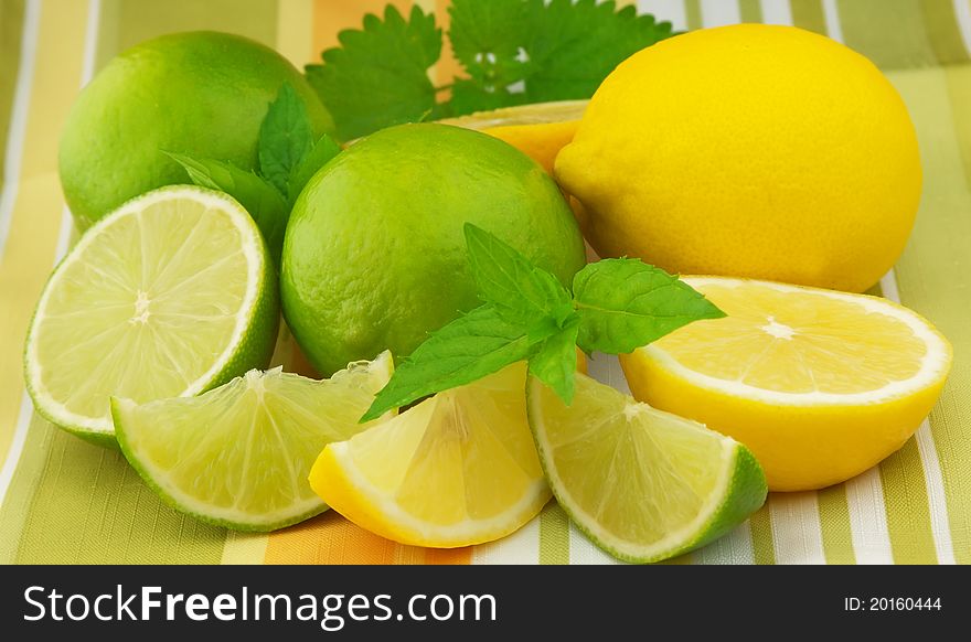 Sweet lemon and lime with mint. Sweet lemon and lime with mint